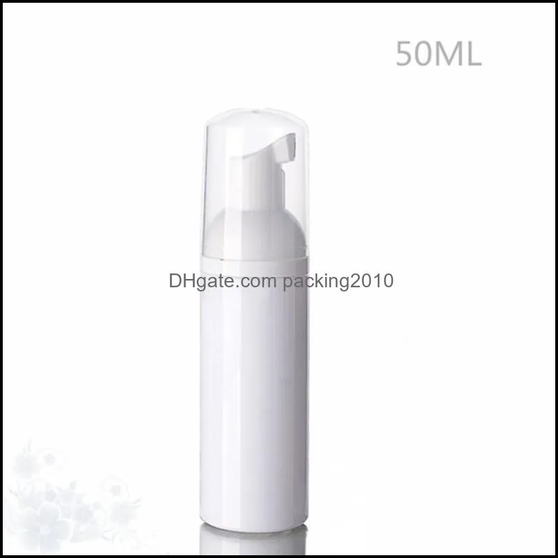 12 X 30ML 50ML 80ML Travel Refillable Facial Cleanser PET White Liquid Soap Foam Bottle with White Foamer Pump