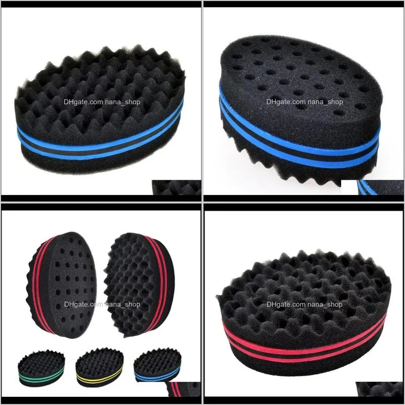 magic twist hair brush sponge afro curly weave oval double sided flat large hole wavy small hole dreads sponge brush