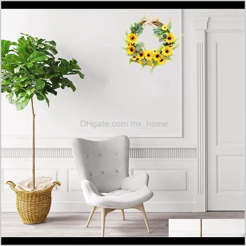 artificial sunflower wreath, spring wreath for front door wall window wedding party farmhouse home decor decorative flowers & wreaths