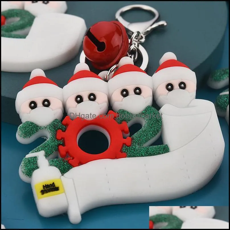 2021 Fashion Keychain Christmas Tree Pendant soft plastic mask small Snowman gift