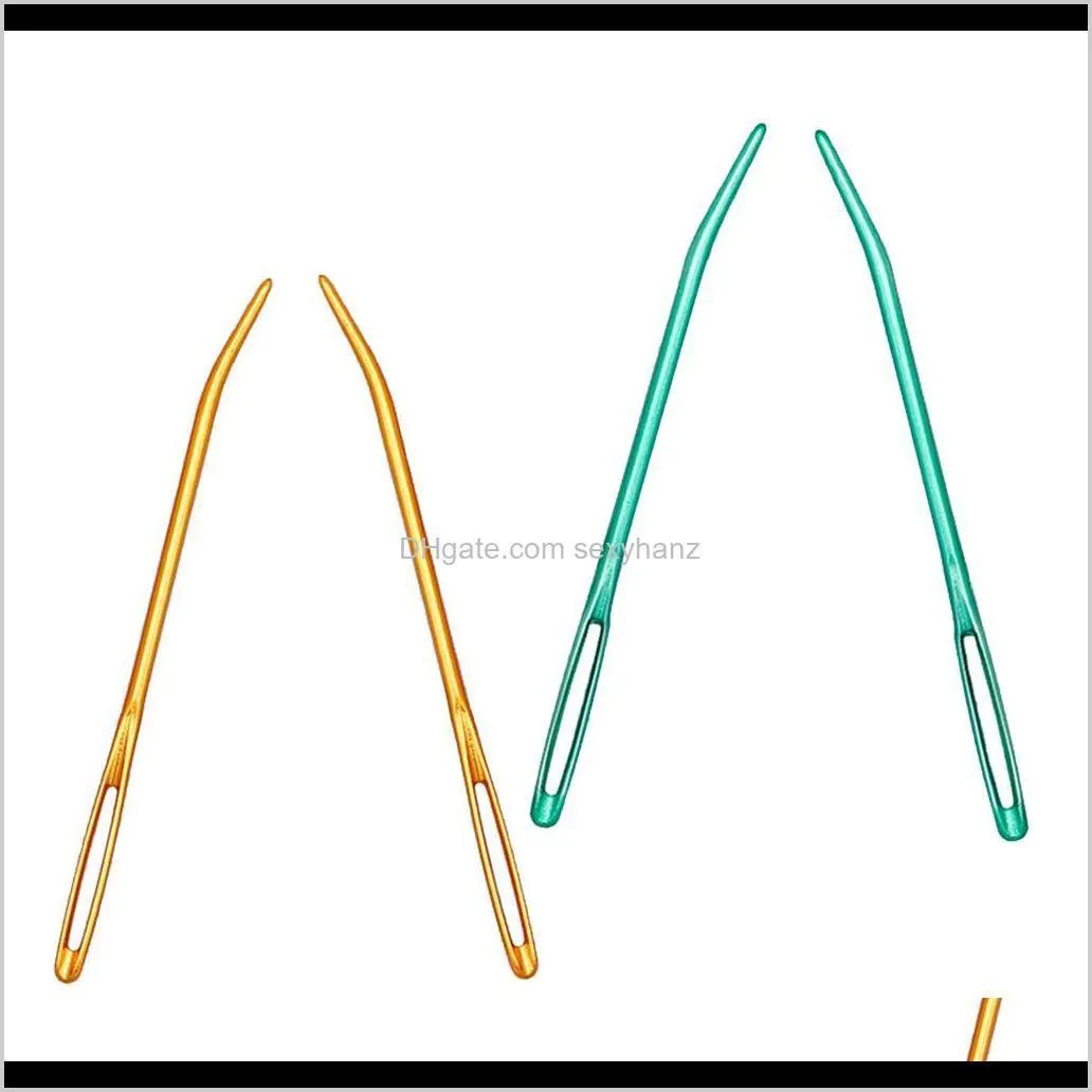 4pcs 69.3mm large-eye needles knitting darning needles bent knitting needles