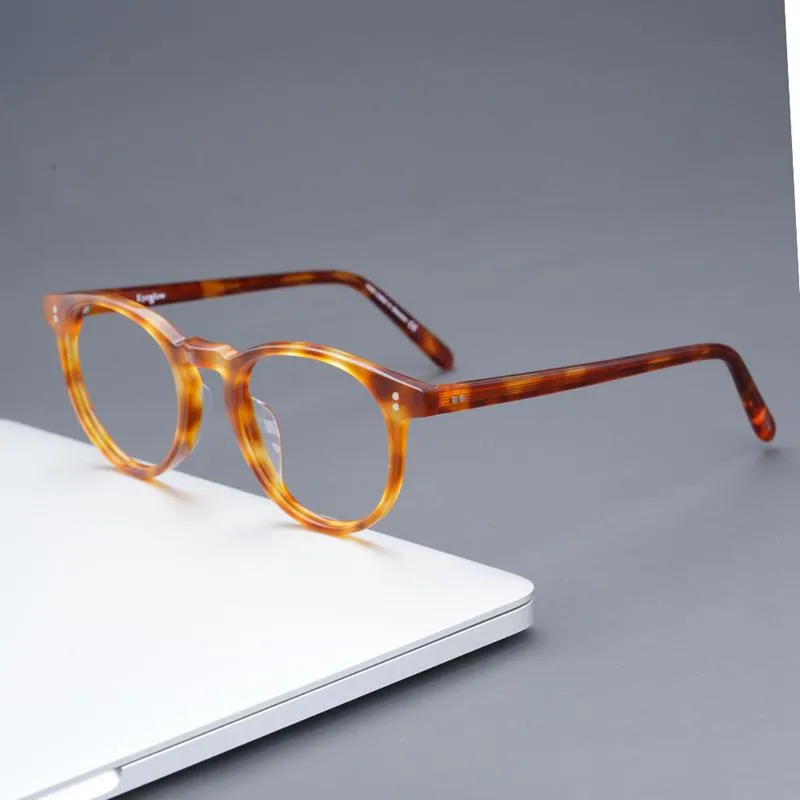 Mode Sonnenbrillen Rahmen Marke Designer Brillen Rahmen frauen Runde Brille Für Männer Retro Optische Verordnung EyewearFrame