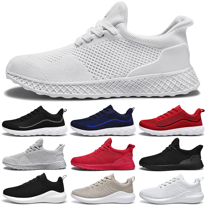 Erkekler Koşu Ayakkabıları Mesh Sneaker Nefes Açık Üçlü Beyaz Tenis Ayakkabı Chaussures de Spor Pour Hommes