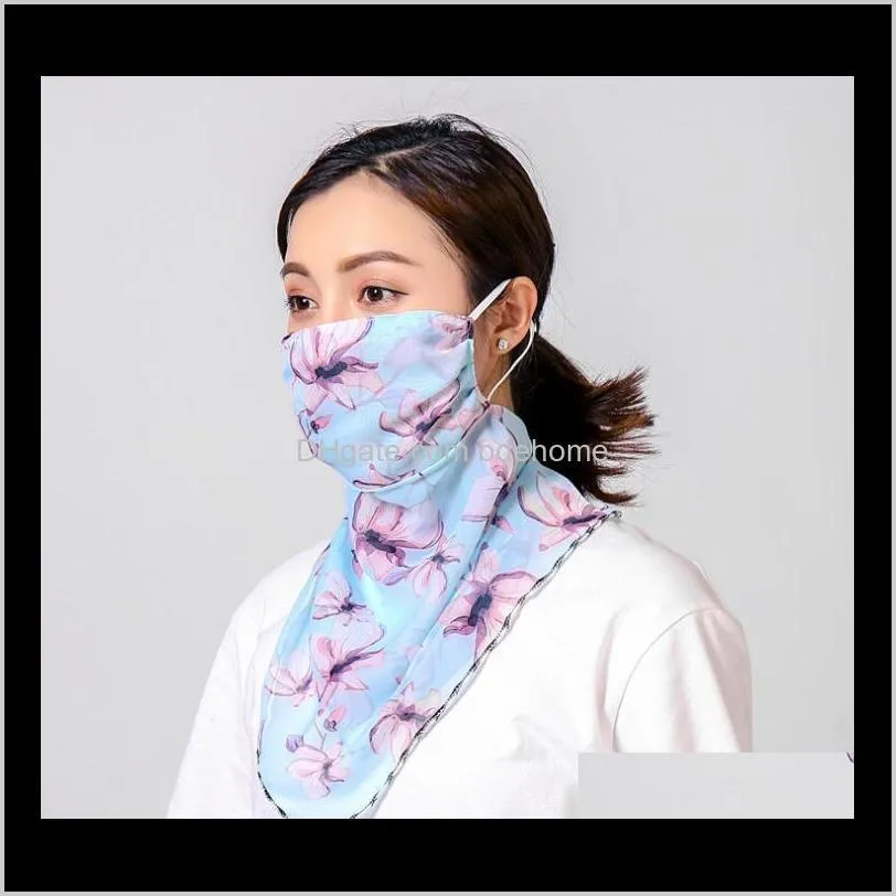 temperament neck breathable mask new spring and summer anti-uv chiffon thin veil sunscreen multi-function large mask scarf gd181