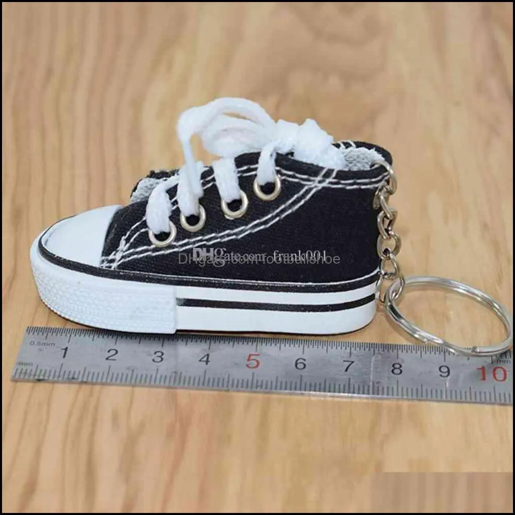 wholesale Mini Canvas Shoes Sneaker Tennis Keychain Creative Key Ring Chain Simulation Sport Funny Keyring Pendant Gift