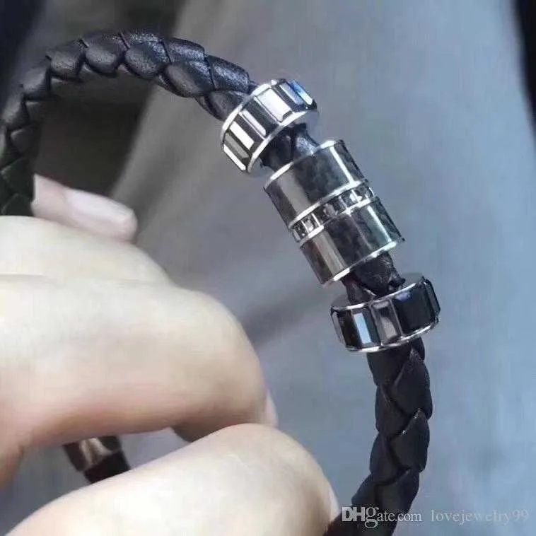 New Arrival Leather Bracelets Woven Antique mens black Charm Bracelets Pulseira Masculina Magnet Man bangles fashion Jewelry