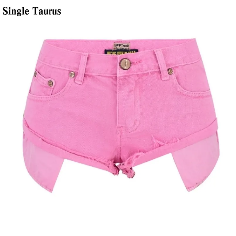 Niedrige Taille Macaron Rosa Jeans Shorts Frauen High Street Pantaloncini Donna Mujer Lose Sommer Denim Korte Broek Women 210724