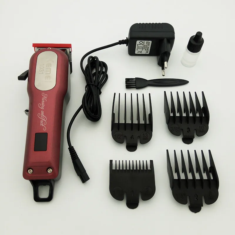 KM-1031 Cordless Hair Clipper Beard Trimmer Powerful Shaving Machine Barber With 4 Guide Comb Styling Tools