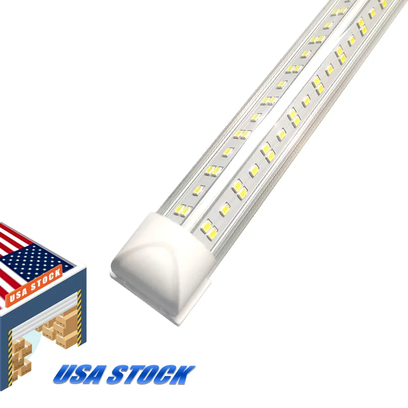8ft Tube Light 100W 144W Integrate V -vormige T8 LED -buizen Lamp 72W Garage Bolb gratis