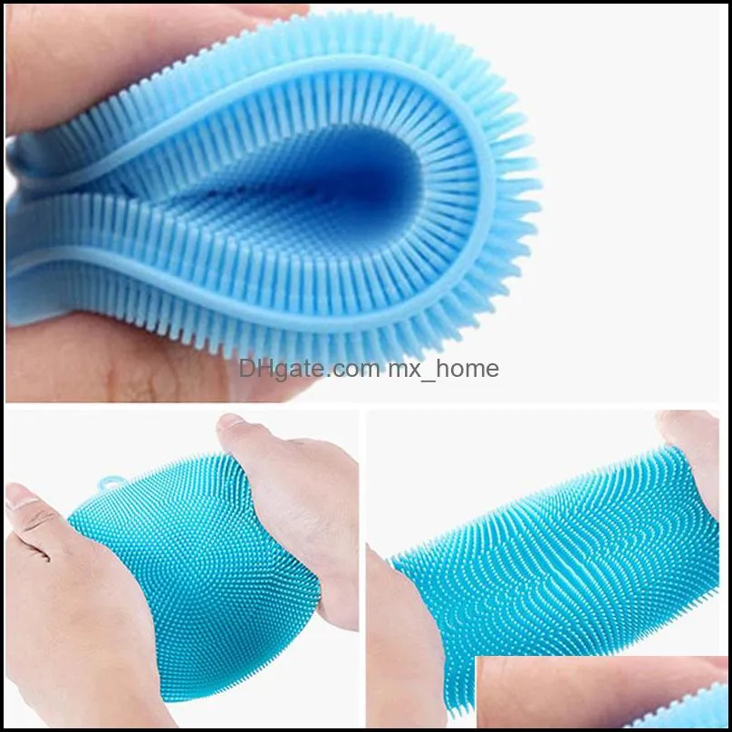 Anti-scald Non-stick Oil Kitchen Dish Washing Brush Round Silicone Cleaning Brush Multifunctional Cleaning Tool Clean Hygienic VT1419