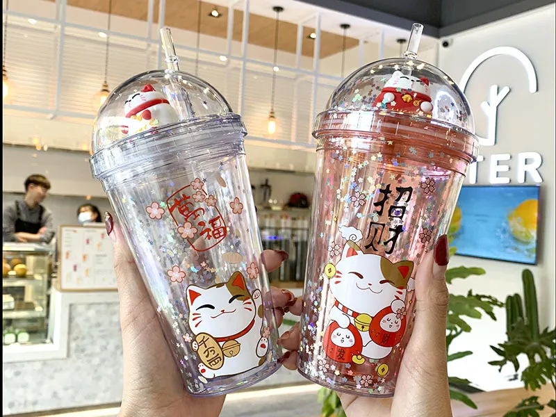 Lucky cat hot sale water bottle