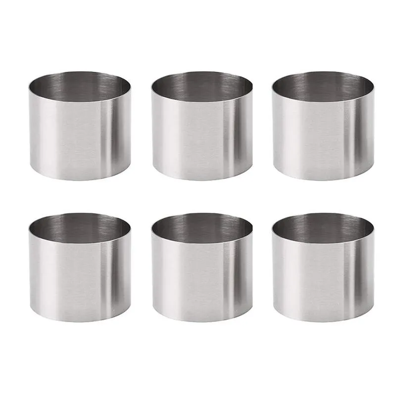 Baking & Pastry Tools 6 Pieces Round Biscuit Cutter Stainless Steel Mousse Ring Mini Circle Cookie Cutters Frying Egg Rings Tool