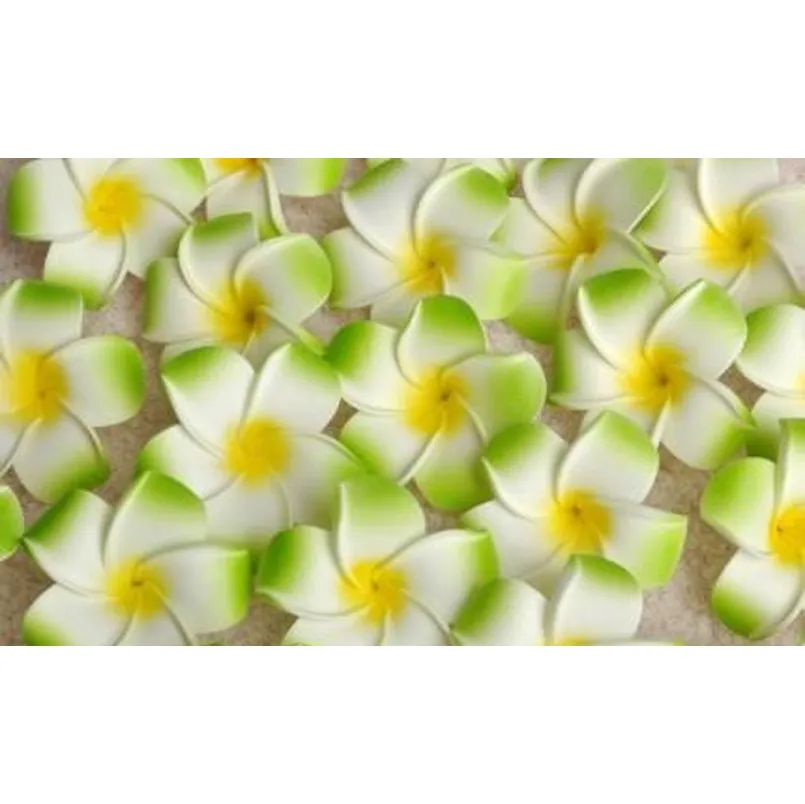 100pcs 7cm wholesale plumeria hawaiian foam frangipani flower for wedding party hair clip flower bouquet decoration
