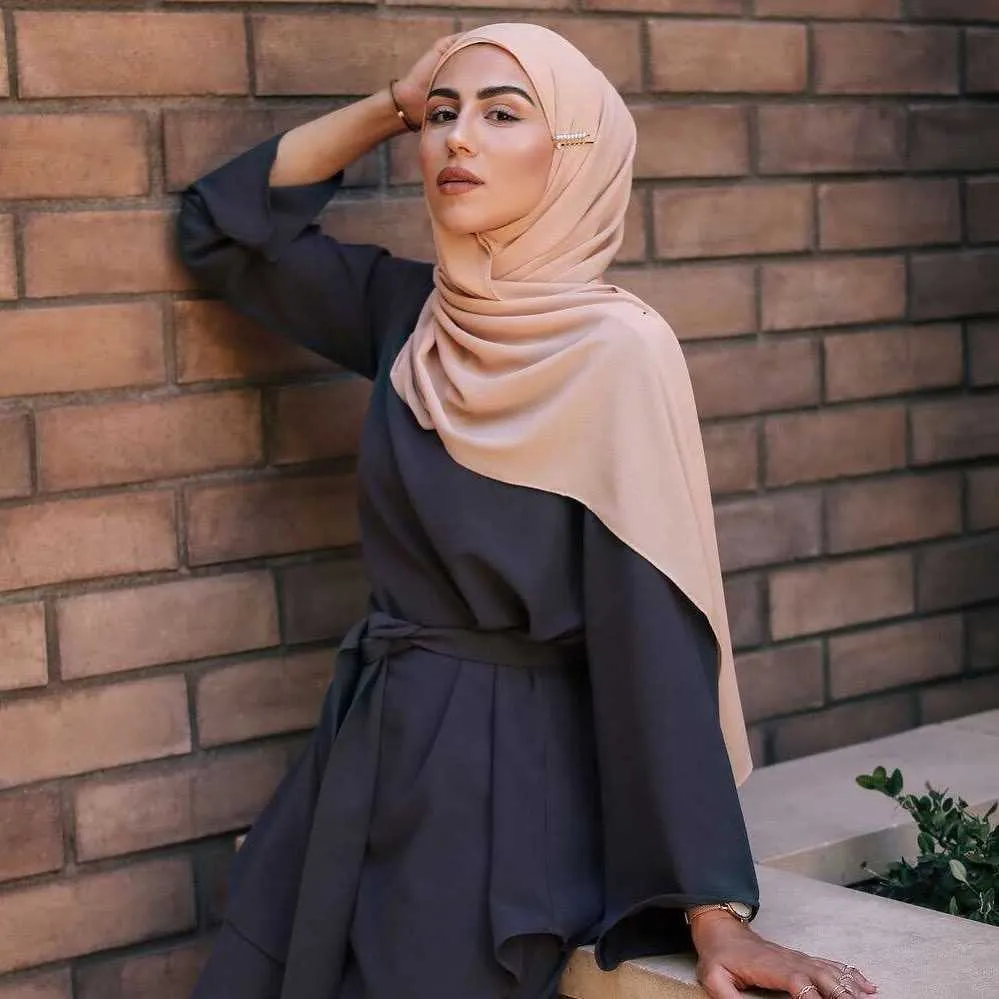 Ensemble 2 Pièces Musulmane Femme Grandes Tailles - Haut Double Couche Et Pantalon Large Respirant, Tenue Loisirs Tendance Élégante