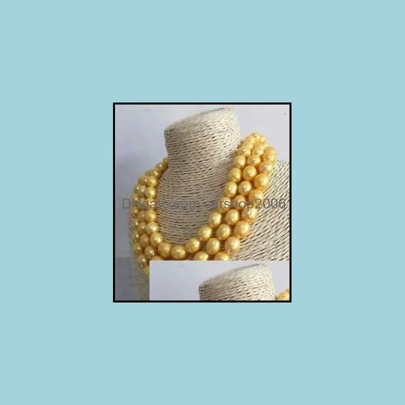 Wholesale huge natural baroque 11-12 mm south seas gold pearl necklace 48 inch 14k gold clasp