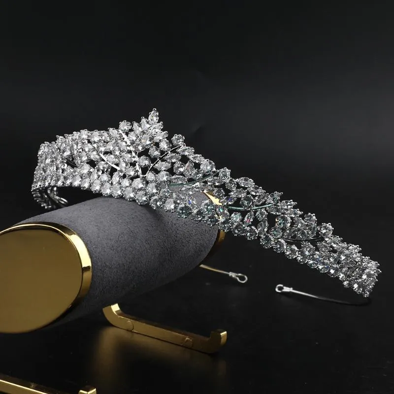 Hårklipp Barrettes MyFeivo Luxury Full Zircon Bridal Crown Elegant pannband Princess Wedding Tiaras HeadDress Accessories HQ0887