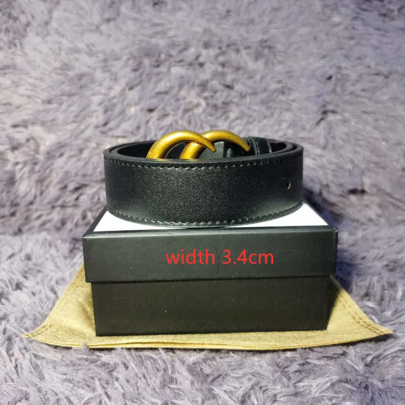 Ceinture de styliste en cuir pour hommes et femmes, noir, rouge, grande boucle dorée, classique, loisirs, luxe, boîte cadeau, 2021