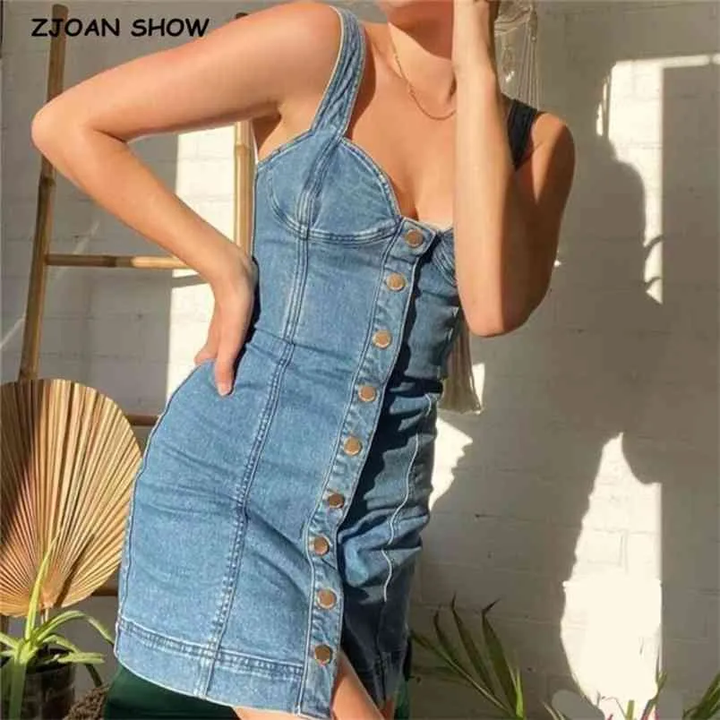Save Big on Bulk Spaghetti Strap Denim Dress Spaghetti Strap Summer  Dresses: Women's V Neck Denim Mini Dress, Single Breasted Button, High  Waist, Slim