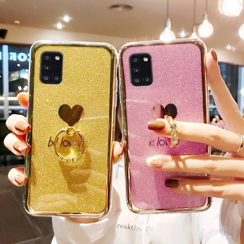 Bling Glitter Holder Case per Samsung Galaxy A31 A41 A51 M31 A01 A21 A51 M31 A01 A21 M11 M21 A71 A20 A20 A20S A30S A30 A50 A70 A70E S20 Plus Cover