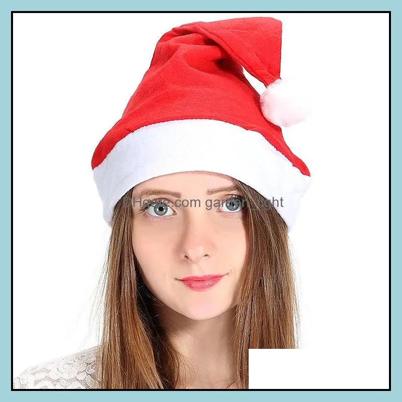 Christmas Santa Claus Hats Red And White Cap Party Hats For Santa Claus Costume Christmas Decoration For Kids Adult Christmas Hat