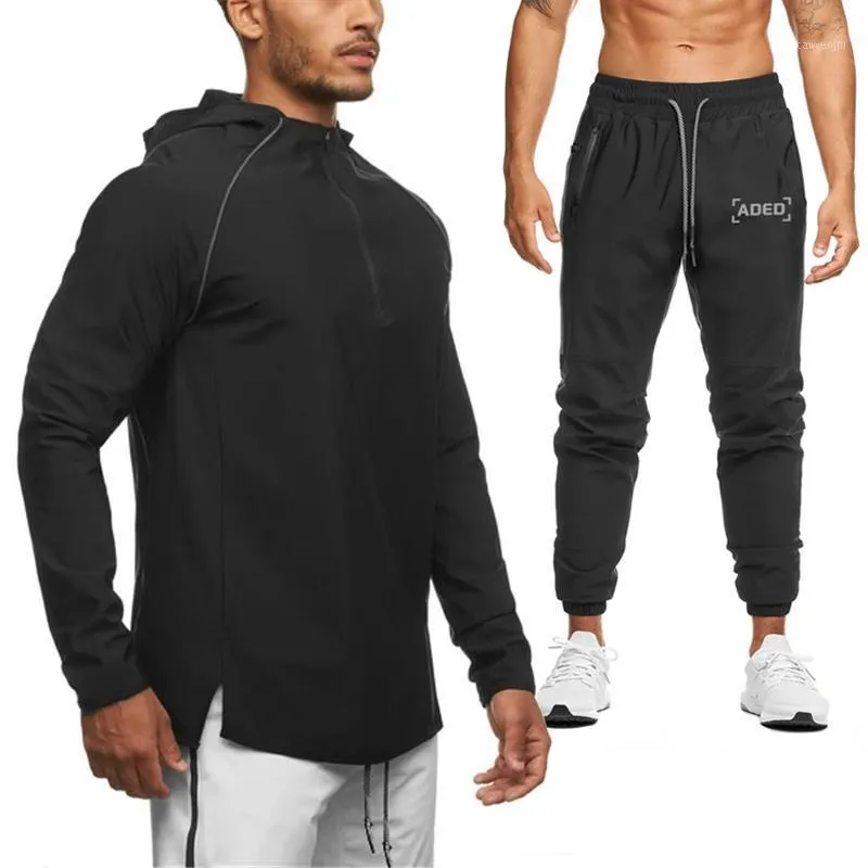 Running Set Aded Sports Tracksuits Men Sportswear Suit Sweatshirt Sweatpant Male Fitness Training Hoodie Pants Jogging Clothing