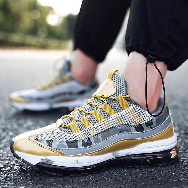 Mens Air Cushion Long Distance Running Shoes Breathable Wear