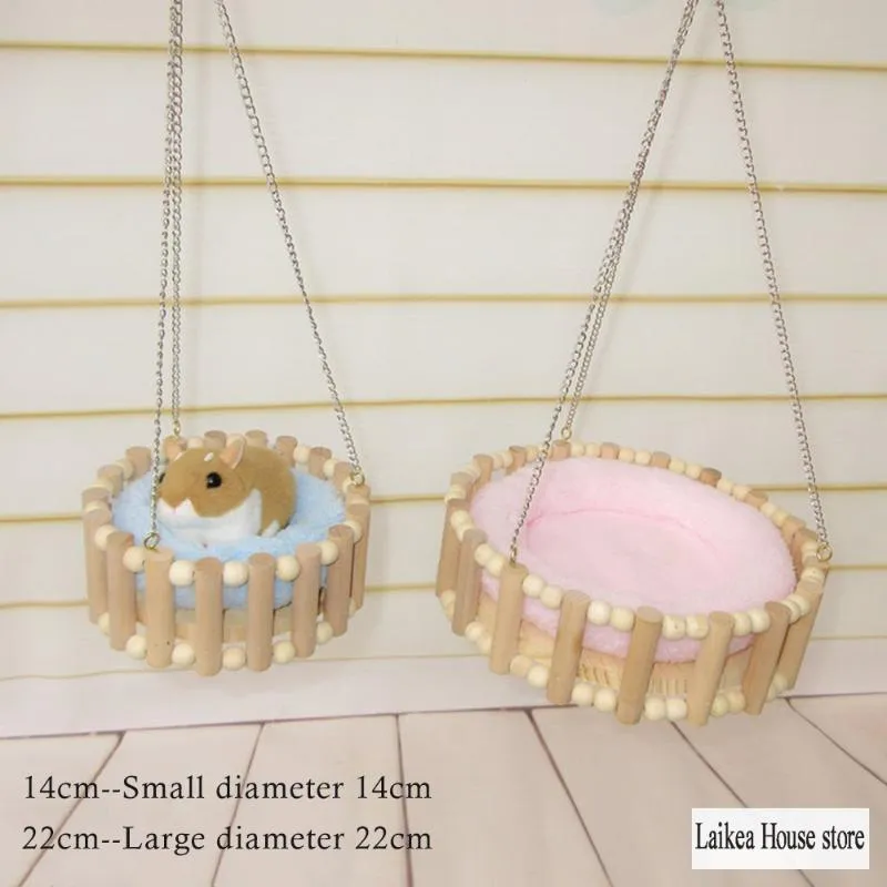 Camas de gato móveis de pet hamster hamster pendurado cama de pequeno animal de animais quente mini animais de estimação sacos de dormir estilo prático 14/22cm suprimentos de madeira