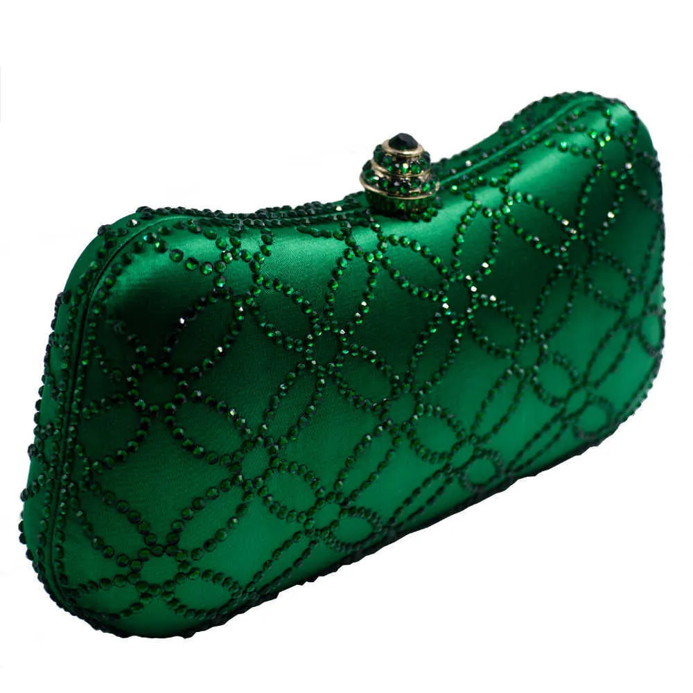Dark Green Emerald Crystal Clutch Evening Bag for Women s Party Wedding Bridal 2024