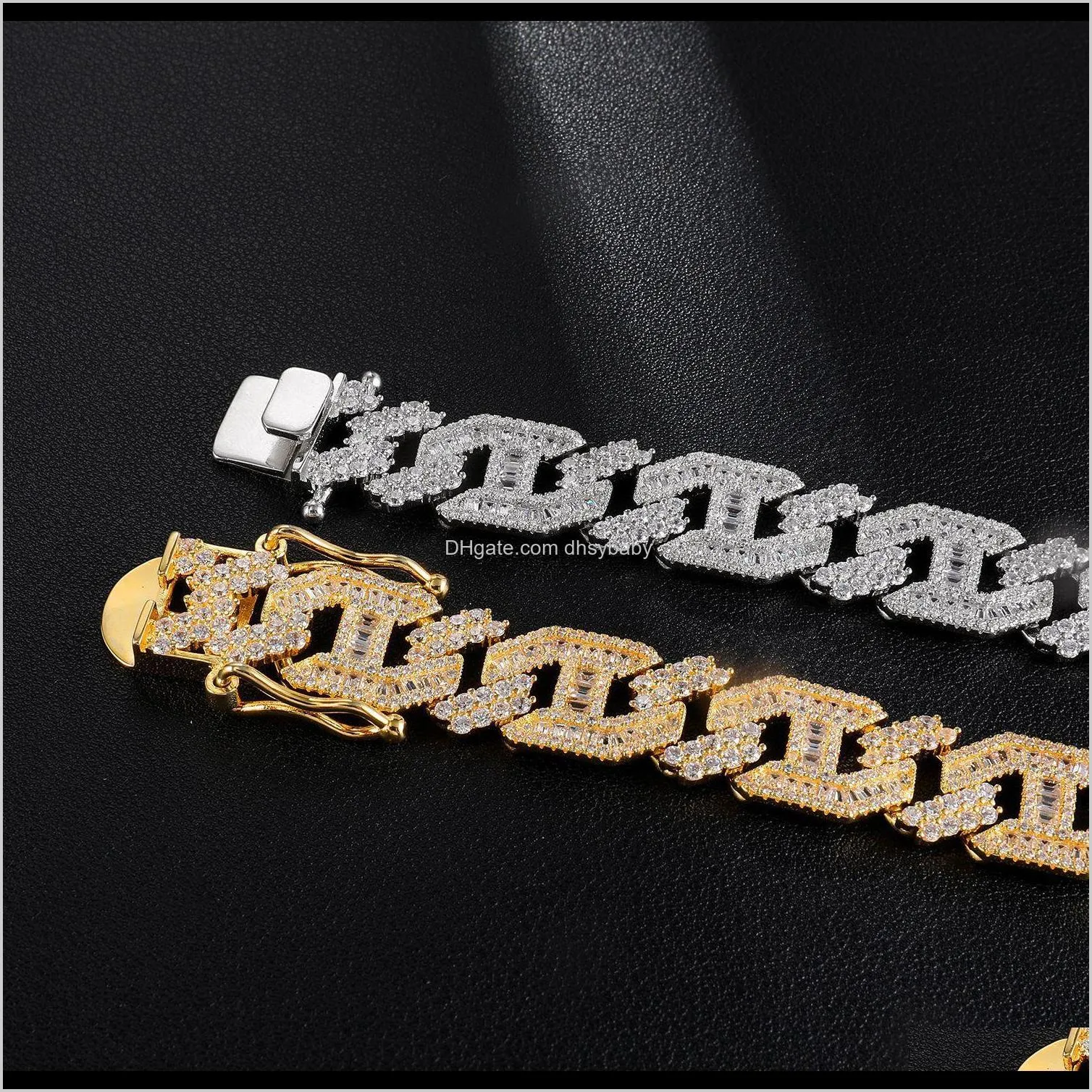 iced out chains 18mm cuban link hip hop bling chain jewelry men gold luxury designer diamond tennis necklace mens hiphop rapper fashion