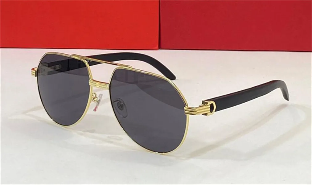 Nouveau design de mode lunettes de soleil 0272 pilote cadre en métal temples en bois style simple et populaire vente chaude en gros lunettes de protection uv400