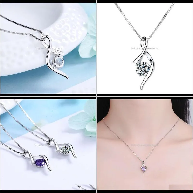 pendant s925 sterling silver fashion diamond zircon necklace accessories heart-shaped pendant jewelry korean simple temperament