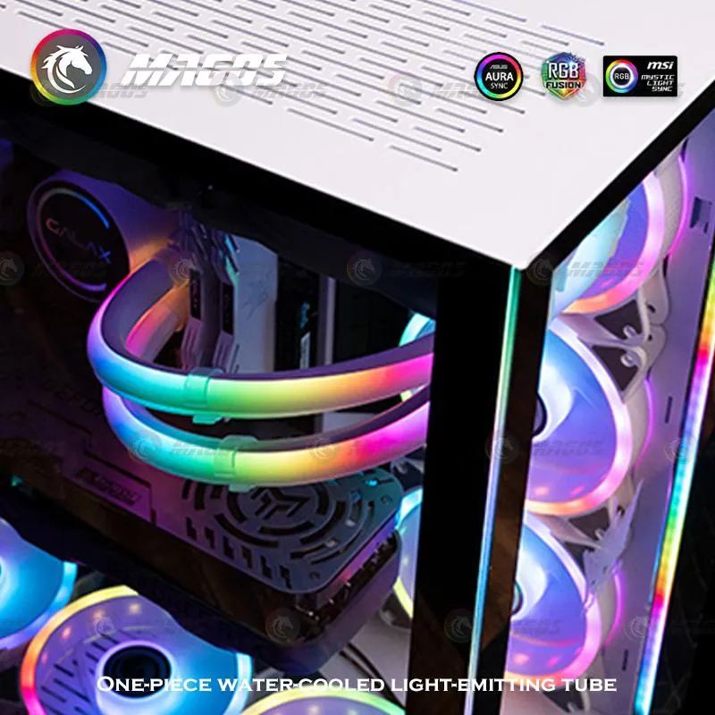 Fläktar Kylningar Galax Soft Tube Argb Vest för CPU / GPU AIO Vattenkylare Neon Tubing 5V 3pin Flexibel belysningsslang
