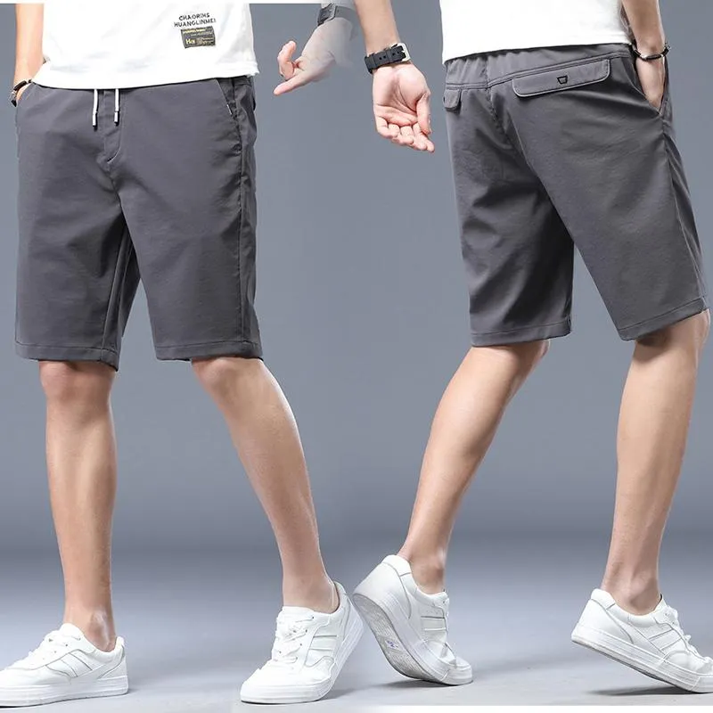 Pantalons pour hommes Casual 6 points Six points Ultra-minces Culottes à cinq points Shorts en soie de glace mince Vêtements d'extérieur Été