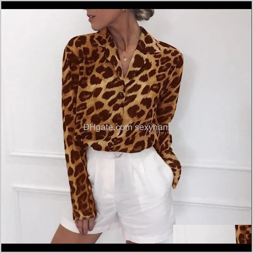 long sleeve chiffon blouse women leopard print blouses turn down collar office shirts casual loose tops plus size tunic blusas women`s