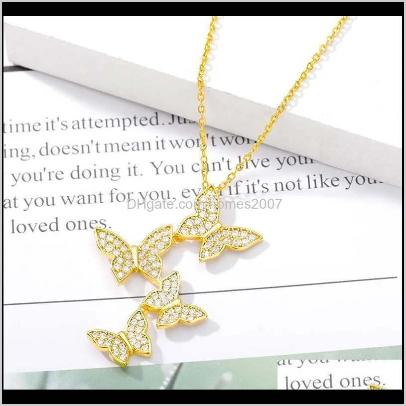 butterfly pendant necklace for women zircon long chian winding neck gold color choker jewelry gift bijoux femme mujer necklaces