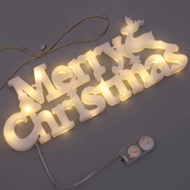 Merry Christmas Letter Light Sign Christmas Decorations LED Lantern Xmas Garland Hanging Lights w-01000