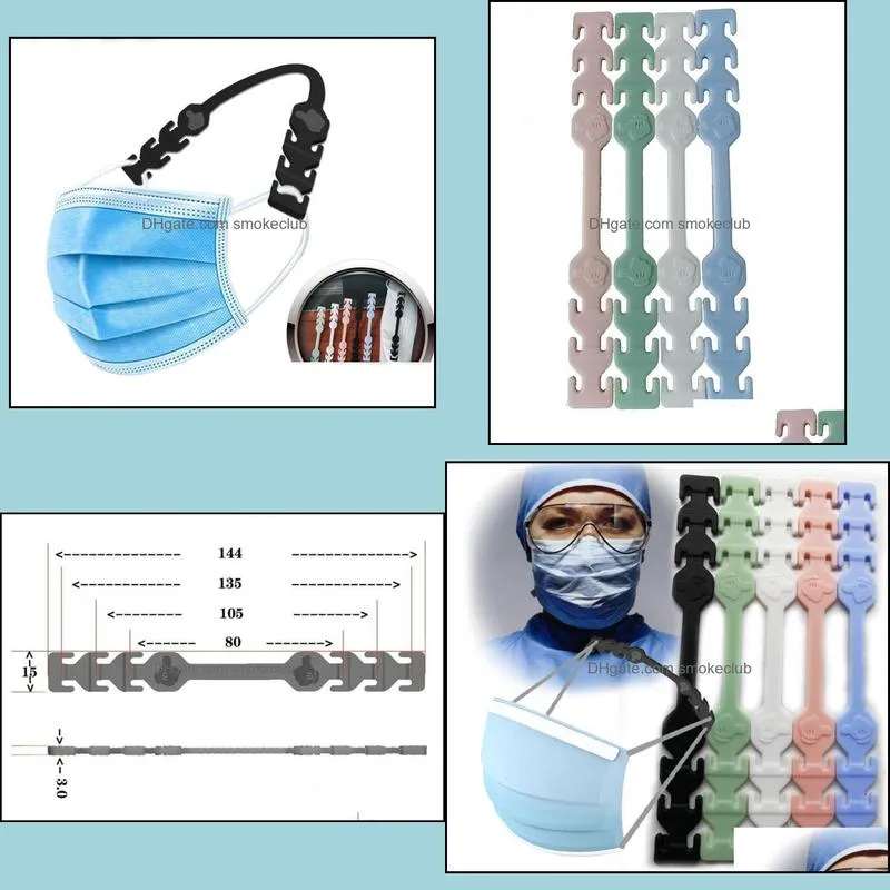 Ear Protector Hook Silicone Bandage Ear Rope Anti-slip Adjustable Masks Hook Third Gear Adjustable Face Mask Buckle Wholesale
