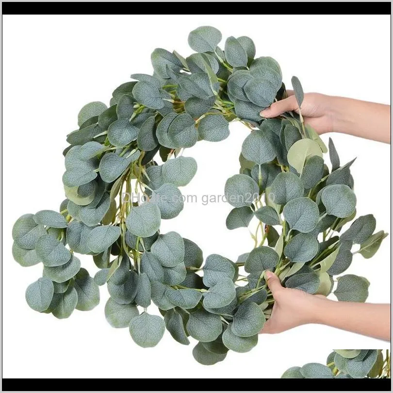 2m artificial eucalyptus garland hanging rattan wedding greenery party backdrop arch wall decor