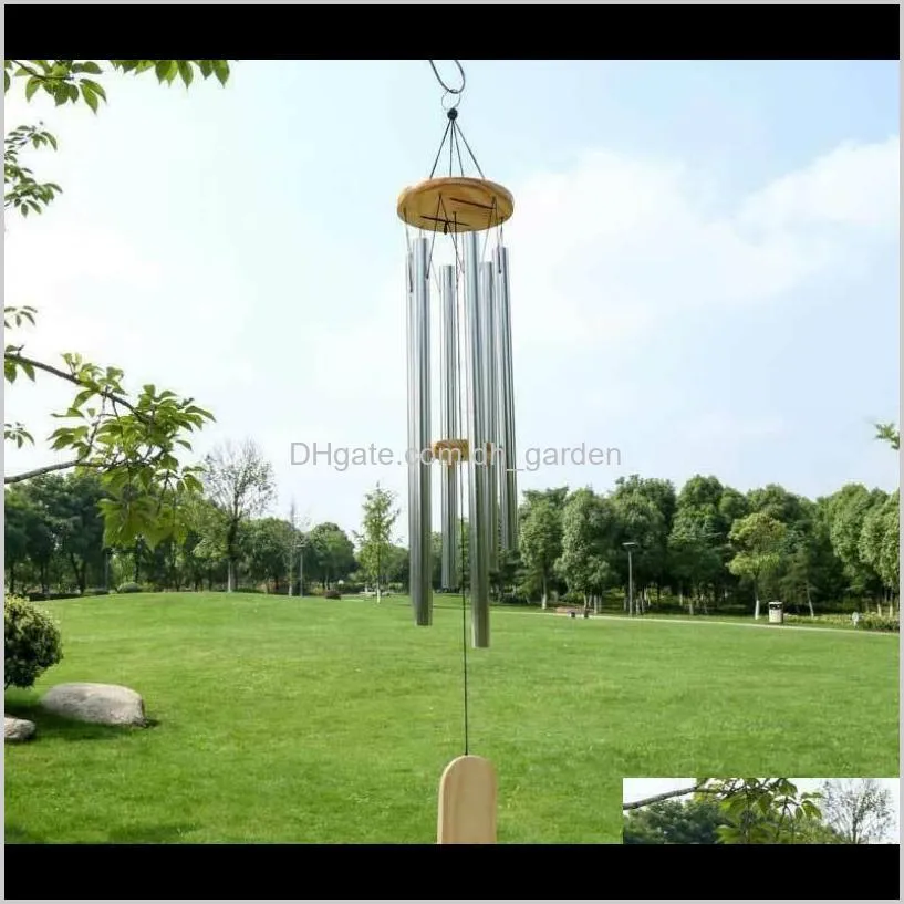 Nieuwheid items Decor Garden Druppel levering 2021 Grace diep resonant Antiek metaal Wooden 6 Tube Windchime Chapel Bells Wind Chimes Home Ornam