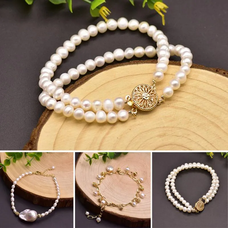 Bracelets de charme pur naturel baroque perle d'eau douce femme cadeau de fête de mariage sur la main noble femmes bijoux de luxe accessoire fait à la main