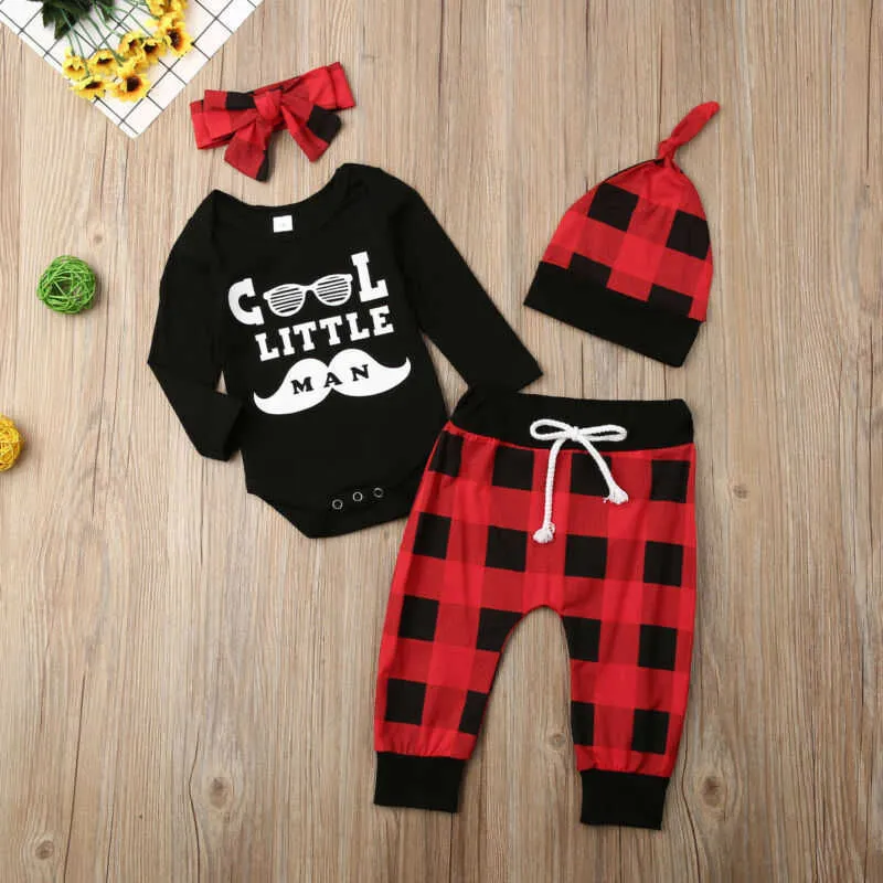 Pasgeboren Kid Baby Boy 0-12M 3 stks Kleding Jumpsuit Bodysuit Broek Hoed Outfits Set G1023