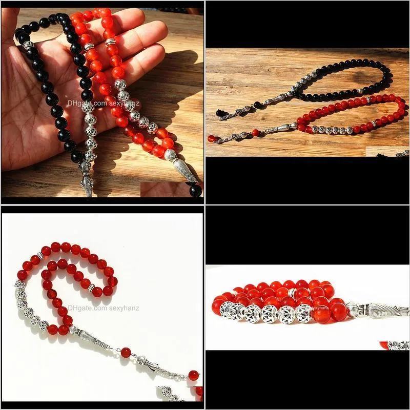 8mm natural stone bead 33 prayer beads islamic muslim tasbih mohammed rosary for women men