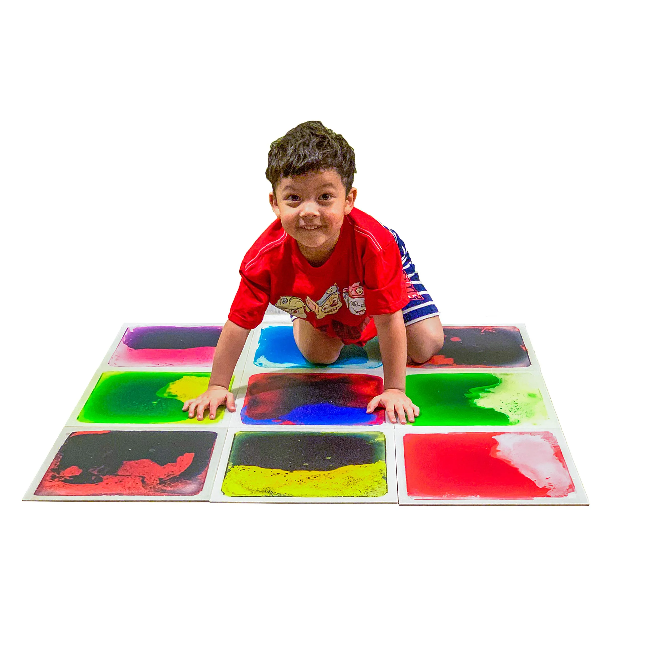 Art3d Liquid Fusion Activity Play Centers for Children, Toddler, Teens, 12x12 inch Pack of 9 Tiles