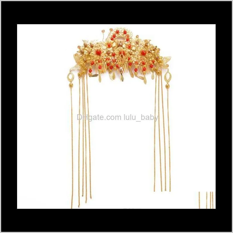 ancient installed headdress bridal styling accessories phoenix crown hair accessories wedding jewelry