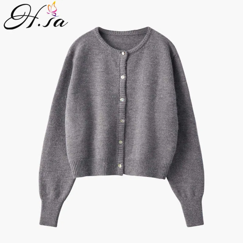 H.SA Cardigans Mulheres Primavera Botão Sólido Up Oversize Harajuku Solto Suéteres Estudante Preppy Doce Menina Bonito Tops Knitwear 210716