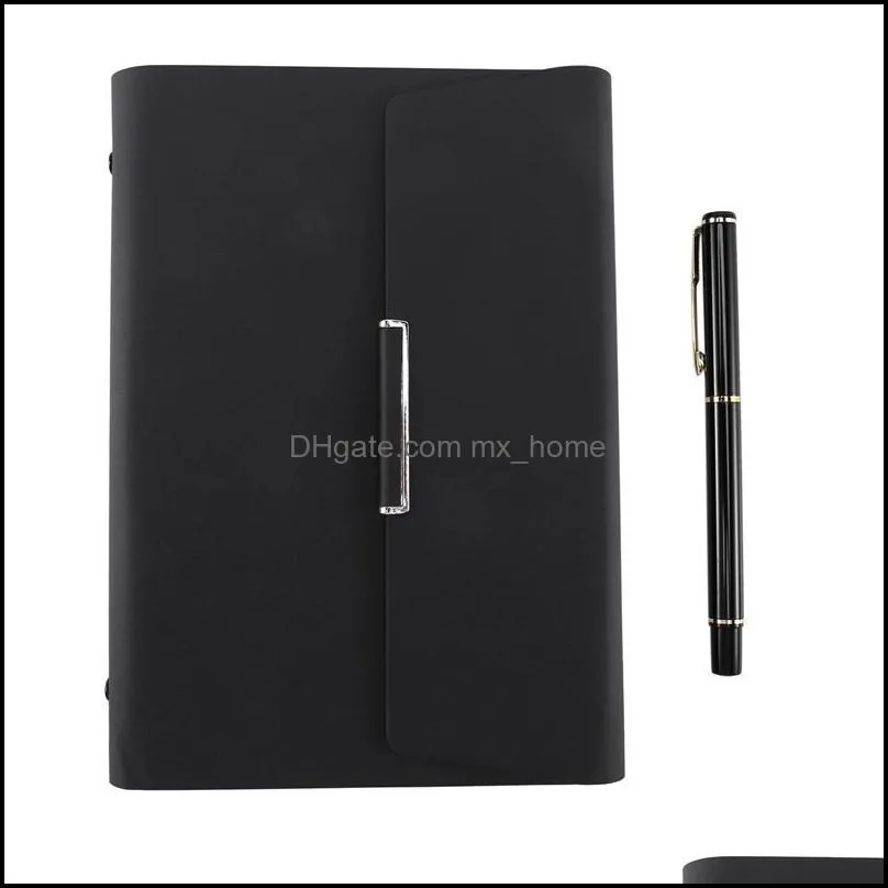 Notepads Luxury Metal Binder Spiral Business Notebook Kawaii A5 Three-Fold Loose-Leaf Notepad School Office Stationery