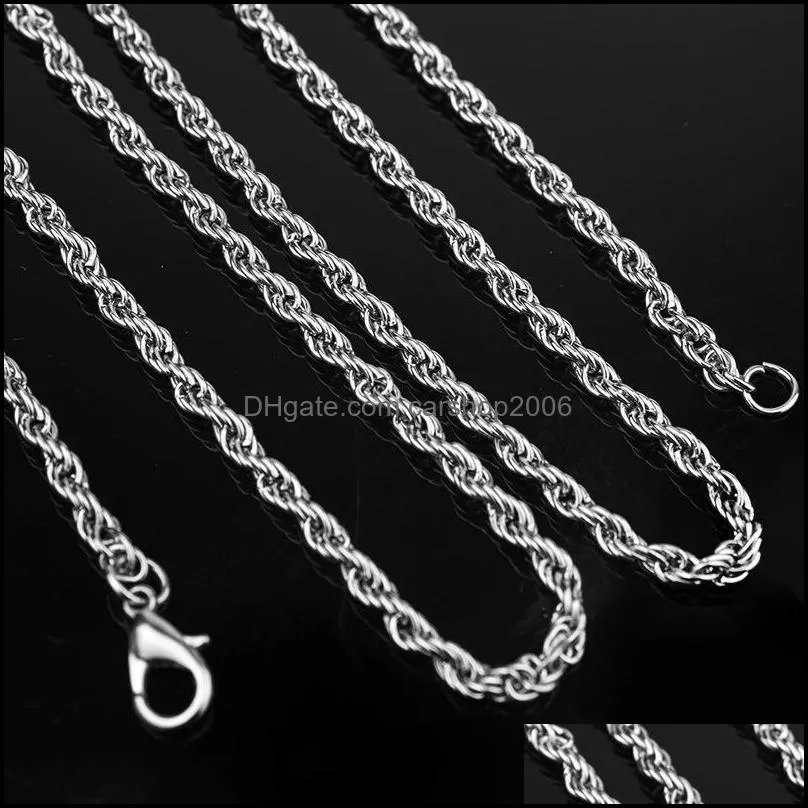 3.0MM Twisted Singapore Chain Gold Color For Men Women Necklace Chains