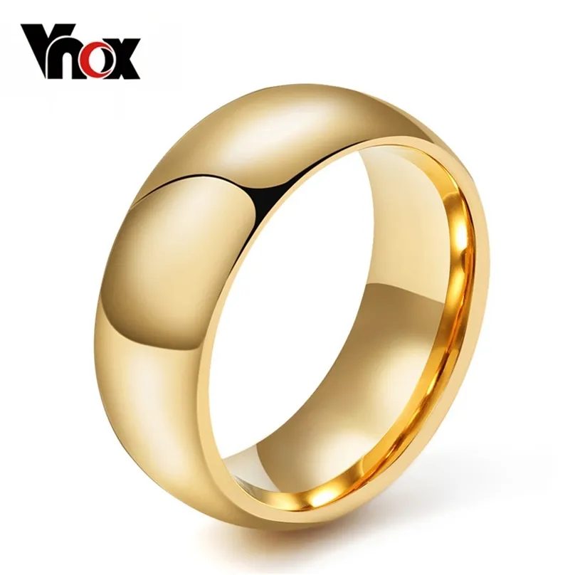 VNOX 100% вольфрамовое кольцо для мужчин 8 мм свадебный классический ювелирные изделия гладкая рука полировка нами 6 7 8 9 10 11 12 13 211217