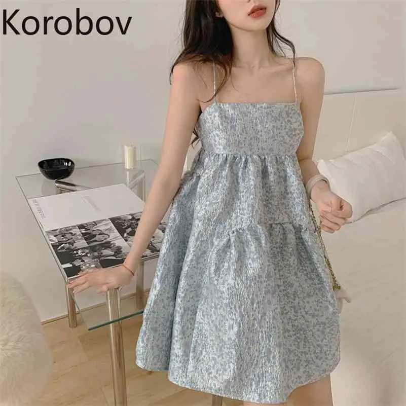 Korobov coreano espaguete cinta mulheres vestido verão novo bling festa noite vestidos sexy a-line backless vestidos femme 210430