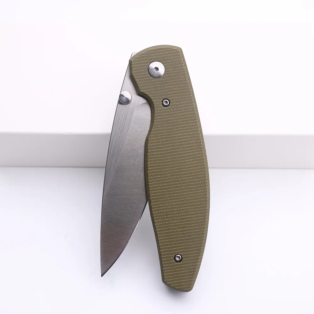 Snelle Verzending Smke Knives TRM Atom Pocket Zakmes Satijn 14C28N Blade Groen Micarta Handvat Tactische Survival Mes Outdoor Camping gereedschap